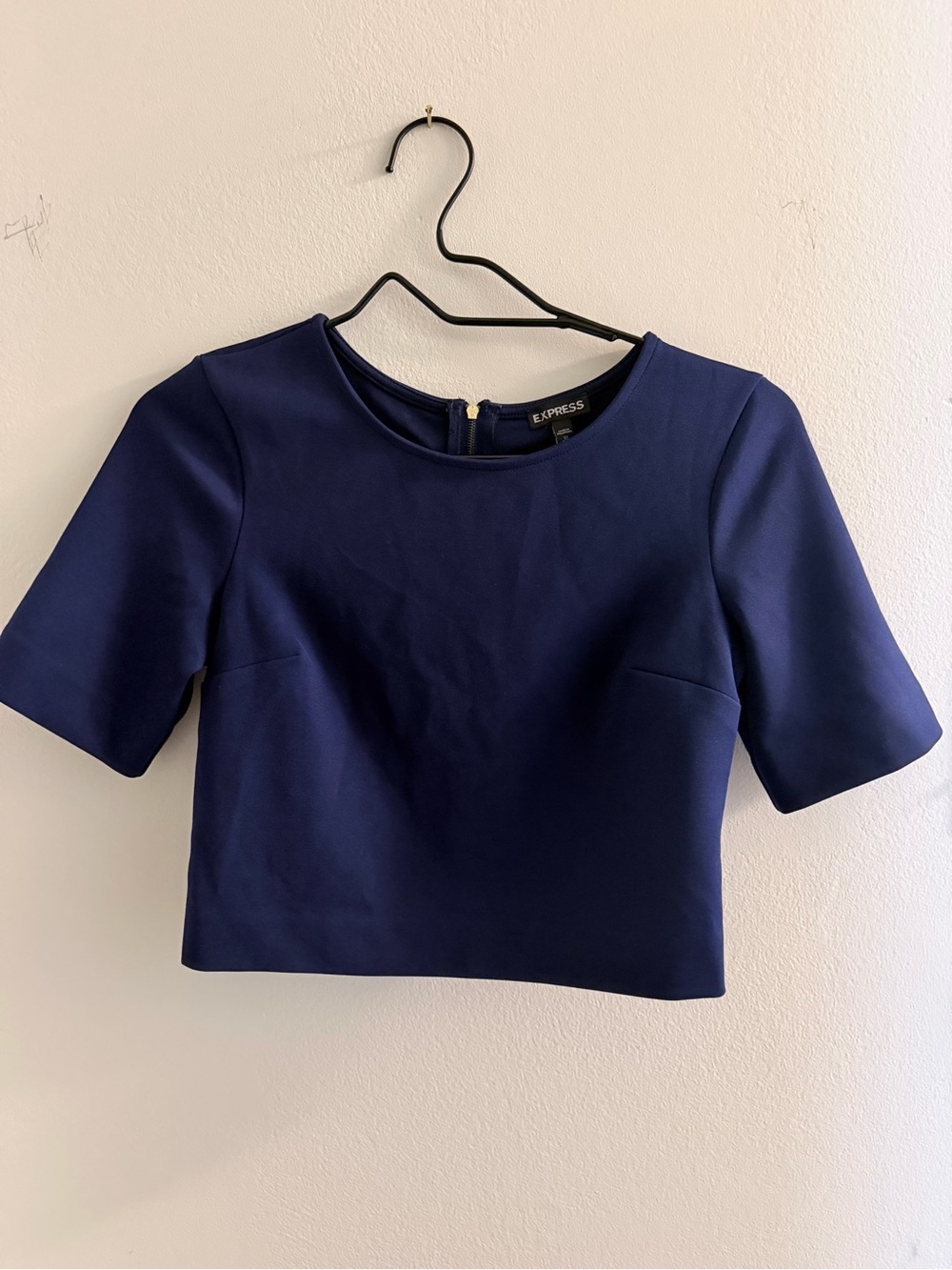 Express Women’s Navy Blue Structured Crop Top
